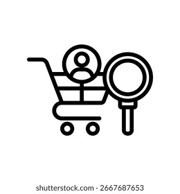 Consumer Research Icon Outline Vector Illustration