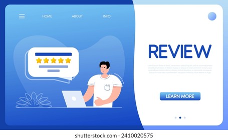 Consumer review people. Icon for banner design. Vector illustration.