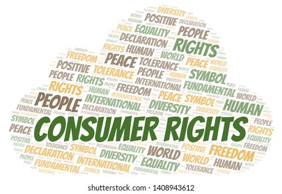 Consumer Rights word cloud. Wordcloud made with text only.