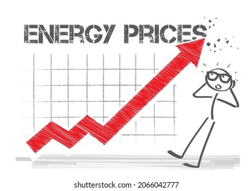 consumer are shocking about energy prices - vector illustration concept on white background