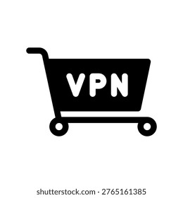 Consumer Shopping Cart VPN Security Purchase Vector Illustration Art