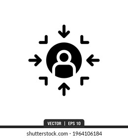 Consumer Silhouette icon vector, illustration logo template in trendy style. Suitable for many purposes.