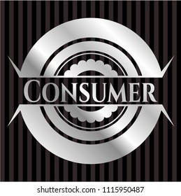 Consumer silvery shiny badge