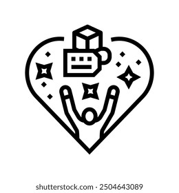 Icono de línea de conducta de confianza del consumidor. Vector de conducta de confianza del consumidor. Símbolo de contorno aislado Ilustración negra