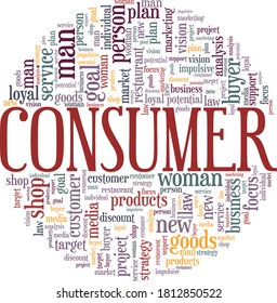 Consumer Vector Illustration Word Cloud Isolated Stock Vector (Royalty ...