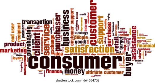 Consumer word cloud concept. Vector illustration