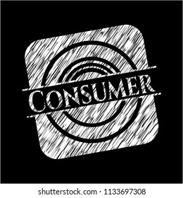 Consumer written on a blackboard