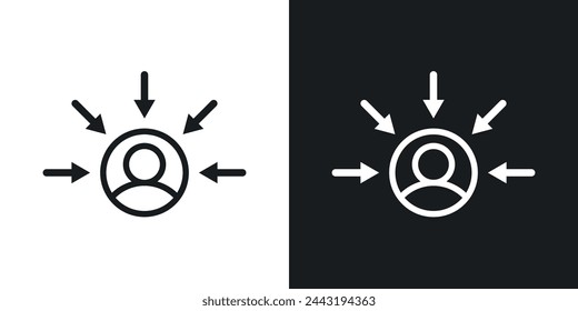 Consumer-Centric Approach and Focus Icons. Client Priority and Service Symbols.