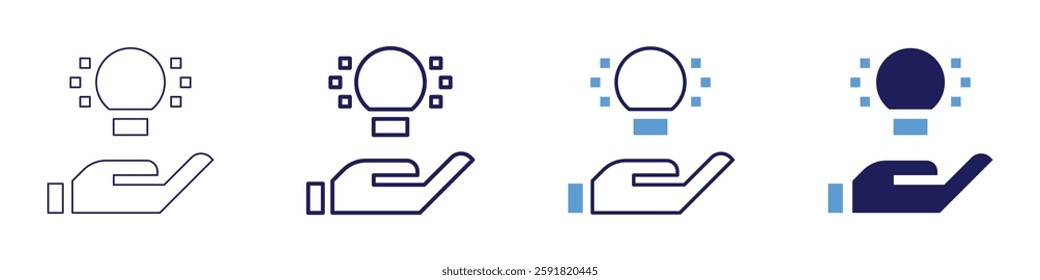 Consumer-focused innovation icon in 4 different styles. Thin Line, Line, Bold Line, Duotone. Duotone style. Editable stroke.