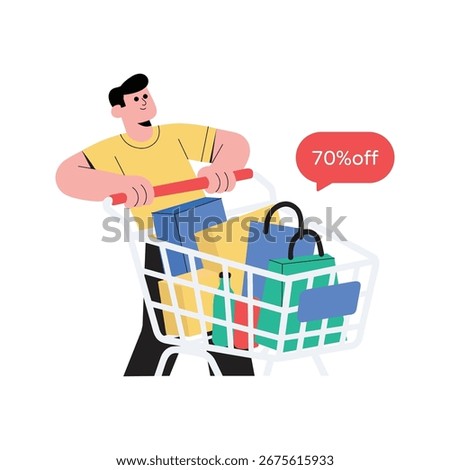 Consumerism Sale Flat Vector Illustration 