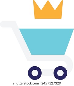 Consumerism Shopping Cart Icon Vector Flat Illustration