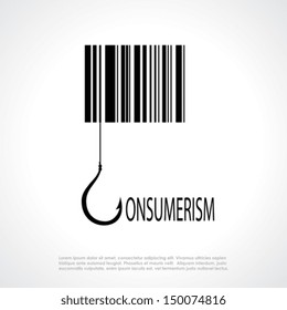 Consumerism symbol, vector poster