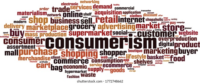 Consumerism word cloud concept. Collage made of words about consumerism. Vector illustration