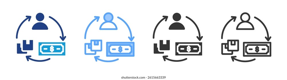 Consumers icon set multiple style collection