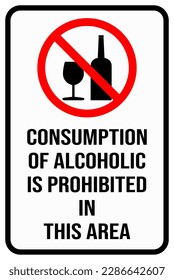 consumption of alcoholic is prohibited in this area sign