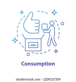 Consumption concept icon. Purchasing idea thin line illustration. Delivery service. Vector isolated outline drawing