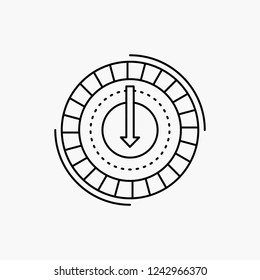 Consumption, cost, expense, lower, reduce Line Icon. Vector isolated illustration