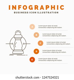Consumption, cost, expense, lower, reduce Infographics Template for Website and Presentation. Line Gray icon with Orange infographic style vector illustration