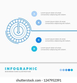 Consumption, cost, expense, lower, reduce Infographics Template for Website and Presentation. Line Blue icon infographic style vector illustration