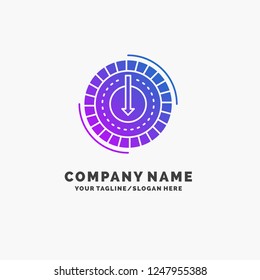 Consumption, cost, expense, lower, reduce Purple Business Logo Template. Place for Tagline.