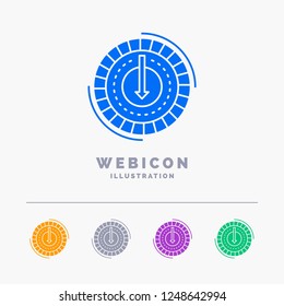 Consumption, cost, expense, lower, reduce 5 Color Glyph Web Icon Template isolated on white. Vector illustration