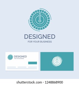 Consumption, cost, expense, lower, reduce Business Logo Glyph Icon Symbol for your business. Turquoise Business Cards with Brand logo template.