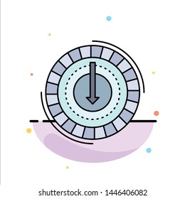 Consumption, cost, expense, lower, reduce Flat Color Icon Vector