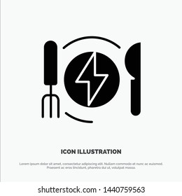 Consumption, Energy, Dinner, Hotel solid Glyph Icon vector