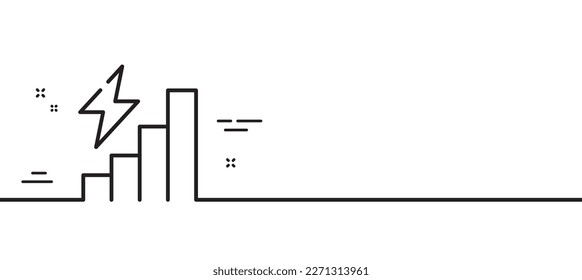 Consumption growth line icon. Electric power up trend sign. Energy chart symbol. Minimal line illustration background. Consumption growth line icon pattern banner. White web template concept. Vector