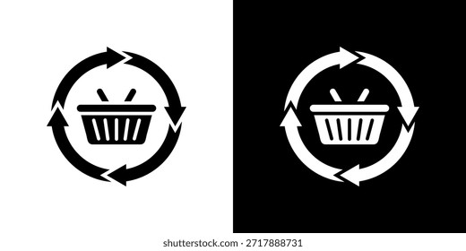 Ícone de consumo preenchido em preto e branco.