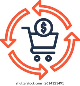 Consumption Icon Color Line Vector Illustration