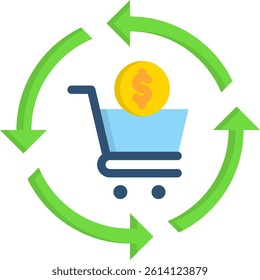 Consumption Icon Flat Vector Illustration