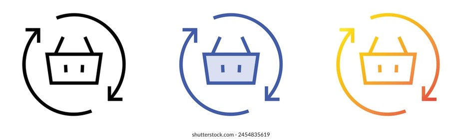 Consumption icon. Linear, Blue Fill and Gradient Style Design Isolated On White Background