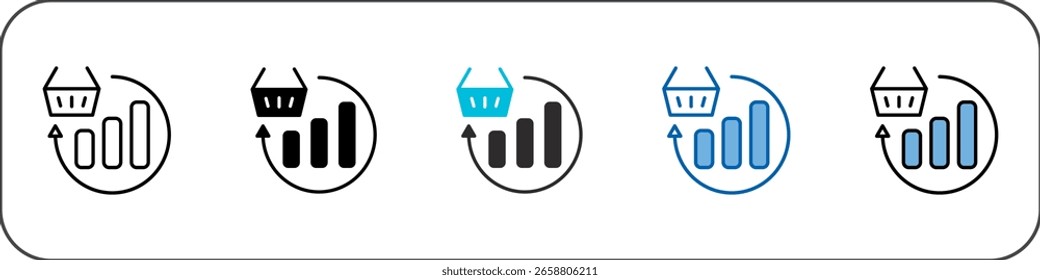 Ilustración multiestilo del paquete del icono del consumo