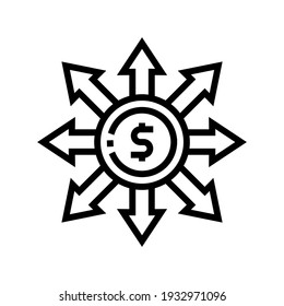 consumption money line icon vector. consumption money sign. isolated contour symbol black illustration