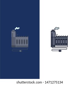Consumption, resource, energy, factory, manufacturing Flat Color Icon Vector. Vector Icon Template background