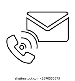 contacs icons. simple line vector