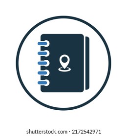 Contact, address book icon. Editable vector illustration.