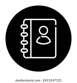 Icono de la libreta de direcciones de contacto. ilustración vectorial.