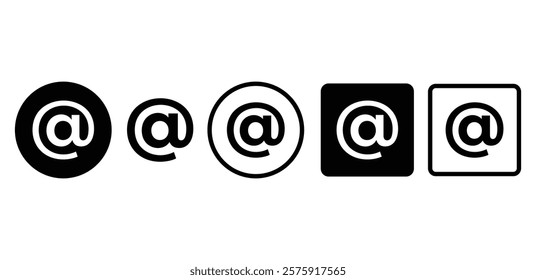 contact address email icon vector design black white color simple flat illustration collection sets 