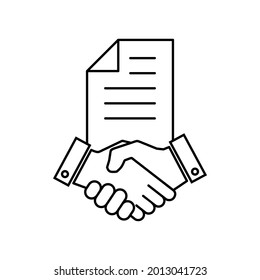 Contact agreement. handshake icon. business handshake sign and symbol