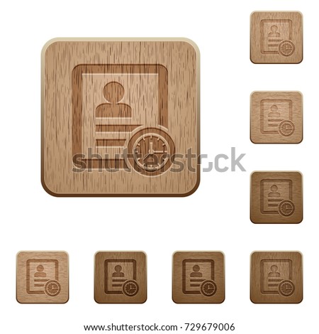 Contact appointment on rounded square carved wooden button styles