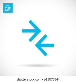 Contact arrows line vector icon