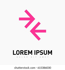 Contact arrows line vector icon