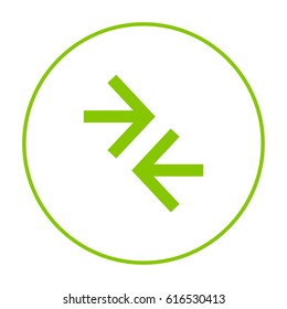 Contact arrows line vector icon