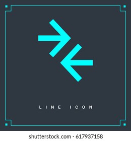 Contact arrows line vector icon