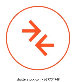 Contact arrows line vector icon