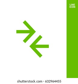 Contact arrows line vector icon