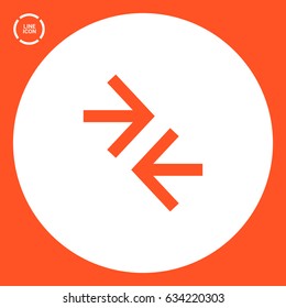 Contact arrows line vector icon