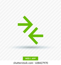Contact arrows line vector icon